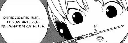 kemono jihen screencap of nobimaru holding an artificial insemination catheter